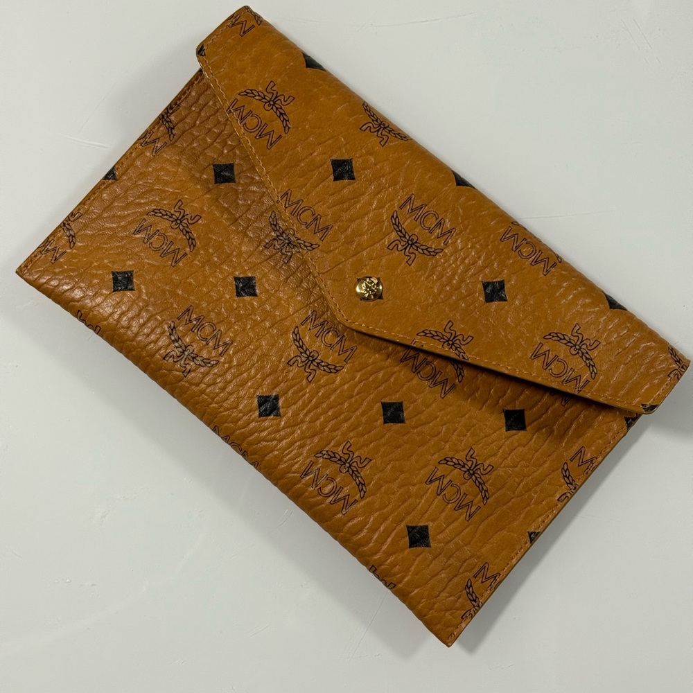 MCM Cognac Visetos Pouch or Clutch - Picture 8 of 17